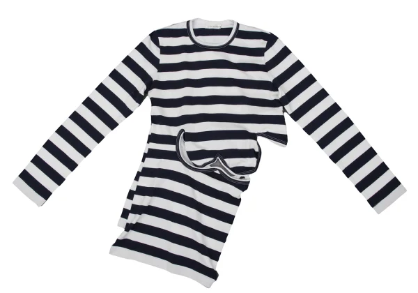 COMME des GARCONS Wave Cutting Design Stripe T Shirt K-169704_002