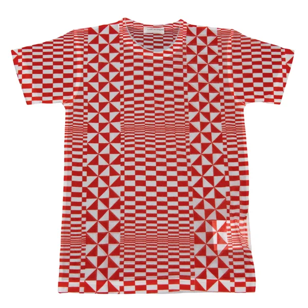 COMME des GARCONS Checker Print See-through T Shirt K-169707_002