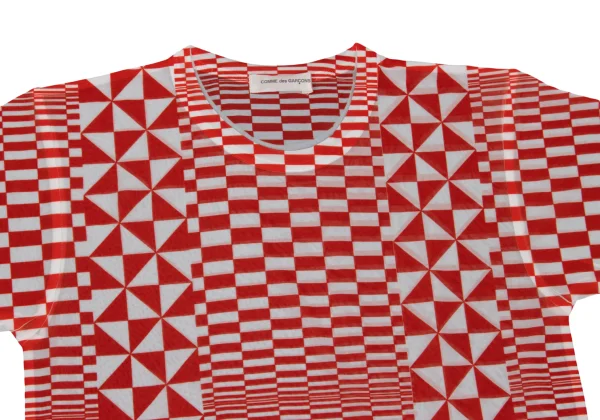 COMME des GARCONS Checker Print See-through T Shirt K-169707_003