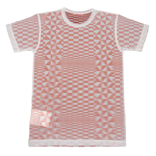 COMME des GARCONS Checker Print See-through T Shirt K-169707_009