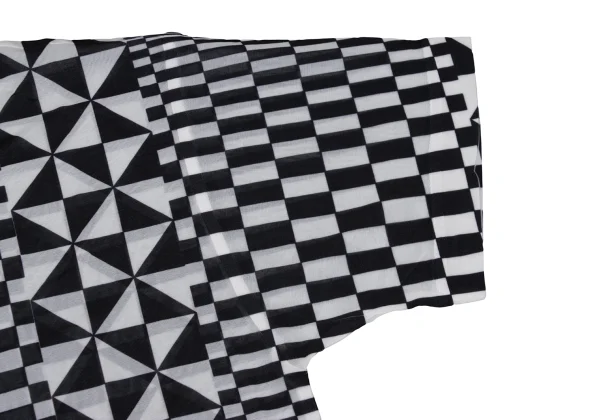COMME des GARCONS Checker Print See-through T Shirt K-169708_005