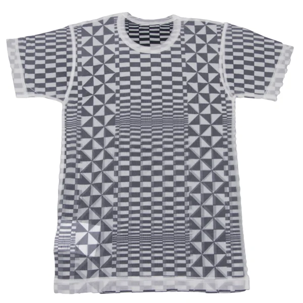 COMME des GARCONS Checker Print See-through T Shirt K-169708_009