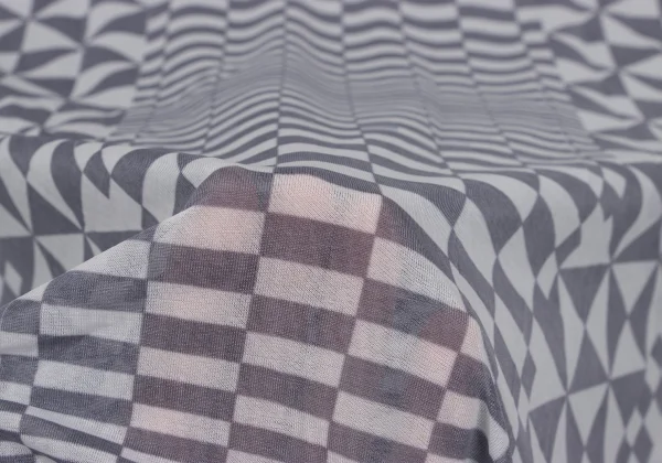 COMME des GARCONS Checker Print See-through T Shirt K-169708_010