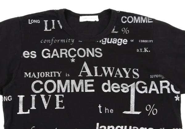 COMME des GARCONS Lettering Glitter Print T Shirt K-169710_002