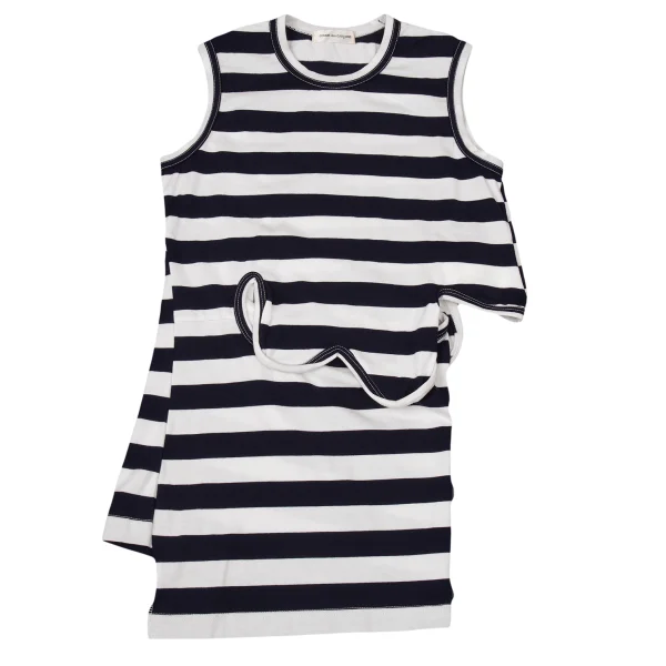 COMME des GARCONS Wave Cutting Design Stripe Sleeveless Top K-169712_002