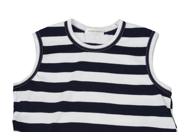 COMME des GARCONS Wave Cutting Design Stripe Sleeveless Top K-169712_003