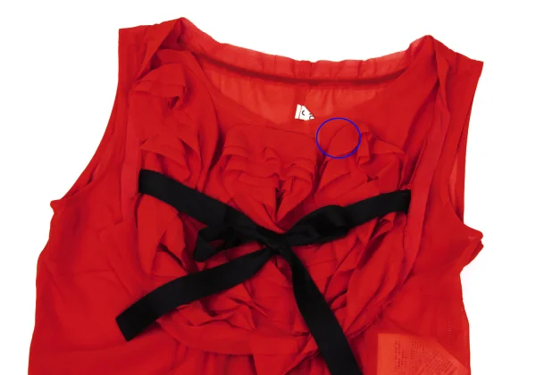 COMME des GARCONS Chiffon Frill Ribbon Sleeveless Top K-169715_003