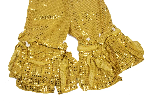 COMME des GARCONS Sequin Frill Hem Cropped Pants K-169718_010