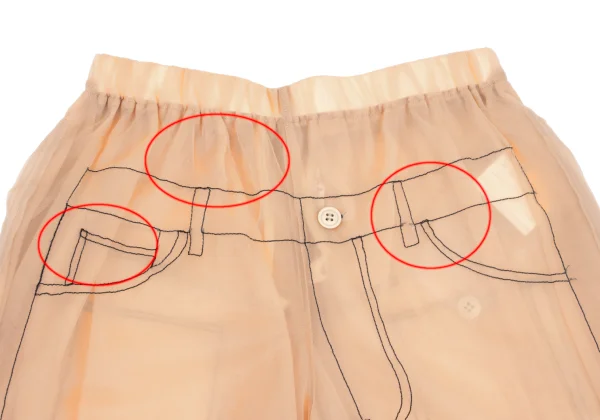 COMME des GARCONS Trompe l'oeil Stitch See-through Shorts K-169719_002