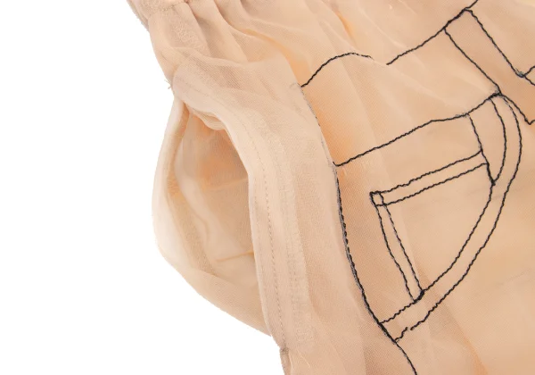 COMME des GARCONS Trompe l'oeil Stitch See-through Shorts K-169719_006