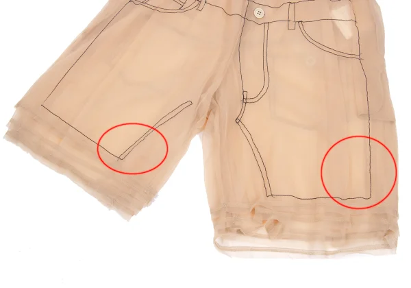 COMME des GARCONS Trompe l'oeil Stitch See-through Shorts K-169719_009