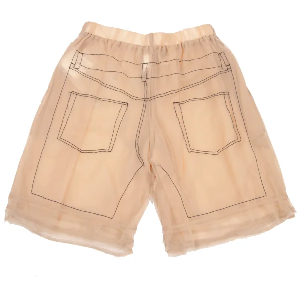 COMME des GARCONS Trompe l'oeil Stitch See-through Shorts K-169719_014