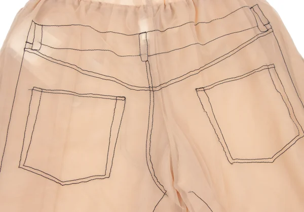 COMME des GARCONS Trompe l'oeil Stitch See-through Shorts K-169719_015