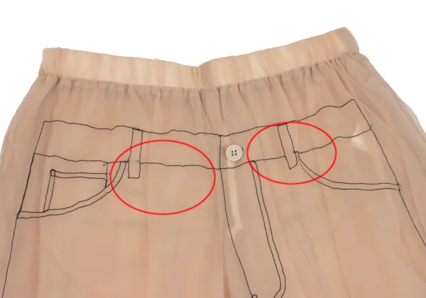 COMME des GARCONS Trompe l'oeil Stitch See-through Shorts K-169720_002