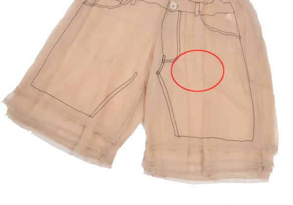 COMME des GARCONS Trompe l'oeil Stitch See-through Shorts K-169720_008