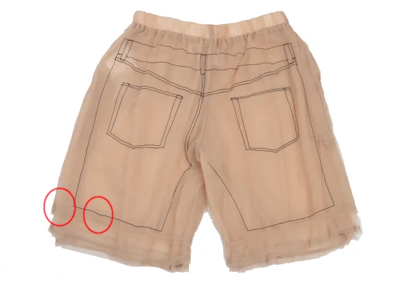 COMME des GARCONS Trompe l'oeil Stitch See-through Shorts K-169720_012