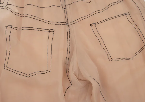 COMME des GARCONS Trompe l'oeil Stitch See-through Shorts K-169720_015