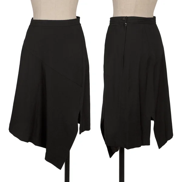 COMME des GARCONS Poly Wool Asymmetrical Skirt Black M K-169727_001