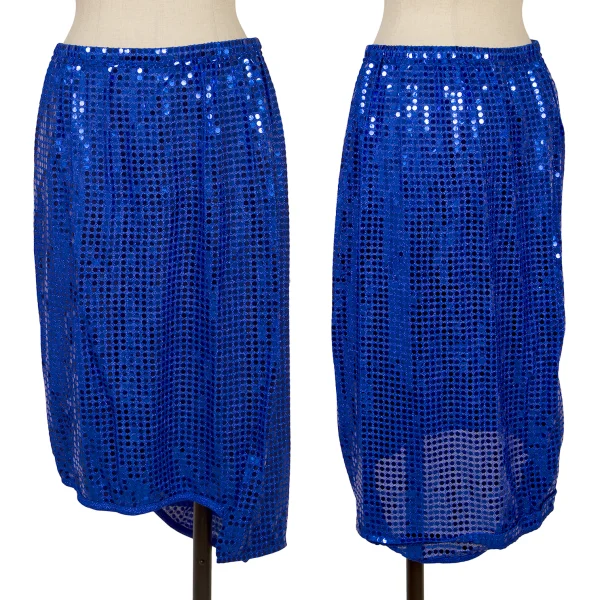 COMME des GARCONS Poly Nylon Sequined Skirt Blue S K-169730_001