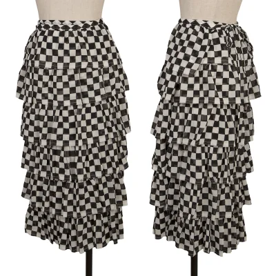 robe de chambre COMME des GARCONS Check Chiffon Tiered Skirt