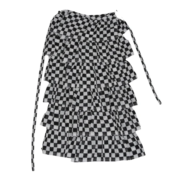 robe de chambre COMME des GARCONS Check Chiffon Tiered Skirt K-169738_002