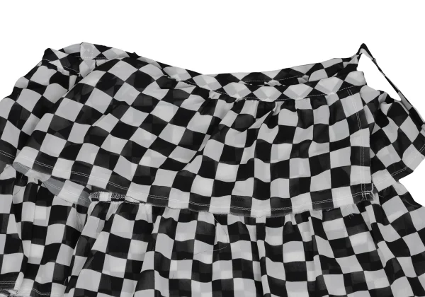 robe de chambre COMME des GARCONS Check Chiffon Tiered Skirt K-169738_004