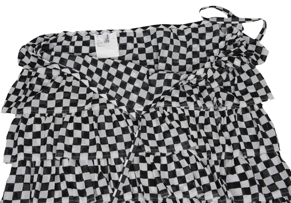 robe de chambre COMME des GARCONS Check Chiffon Tiered Skirt K-169738_006