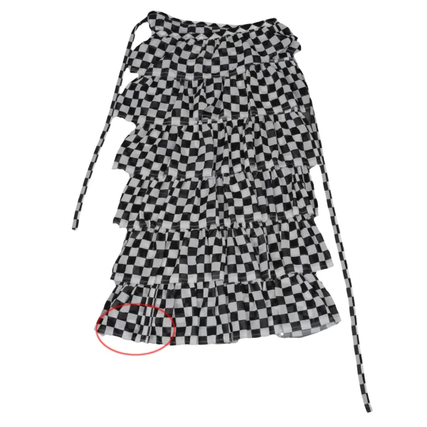 robe de chambre COMME des GARCONS Check Chiffon Tiered Skirt K-169738_009