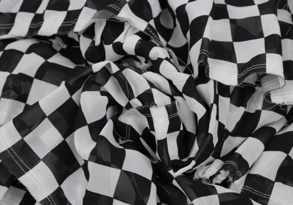 robe de chambre COMME des GARCONS Check Chiffon Tiered Skirt K-169738_012