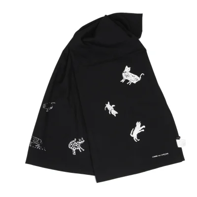 COMME des GARCONS Cat Drawing Print Stole