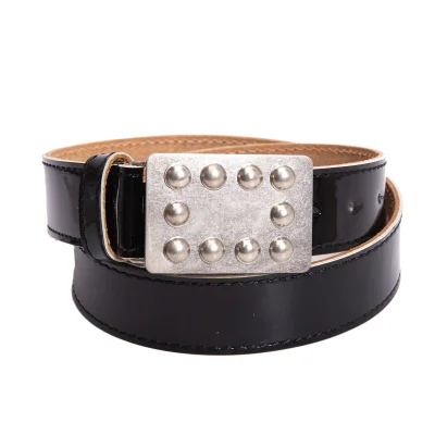 COMME des GARCONS HOMME PLUS Studs Metal Buckle Enamel Belt