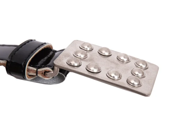 COMME des GARCONS HOMME PLUS Studs Metal Buckle Enamel Belt K-169744_004