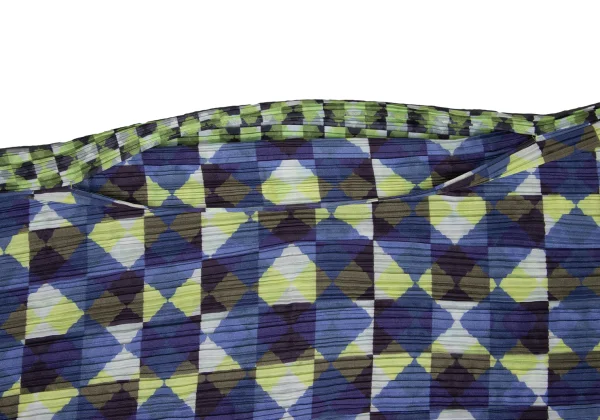 PLEATS PLEASE Geometric Print Switching Poncho K-169753_004