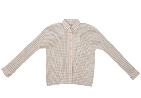 PLEATS PLEASE Checker Button-down Shirt K-169754_002