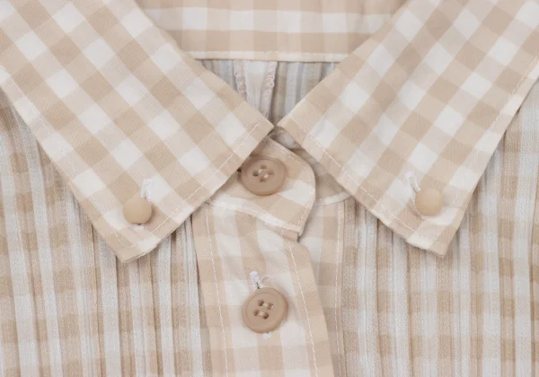 PLEATS PLEASE Checker Button-down Shirt K-169754_006