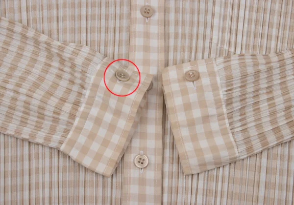 PLEATS PLEASE Checker Button-down Shirt K-169754_008