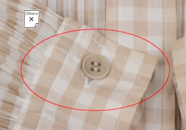 PLEATS PLEASE Checker Button-down Shirt K-169754_009