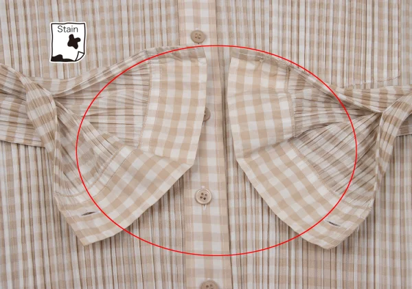 PLEATS PLEASE Checker Button-down Shirt K-169754_010