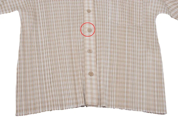 PLEATS PLEASE Checker Button-down Shirt K-169754_011