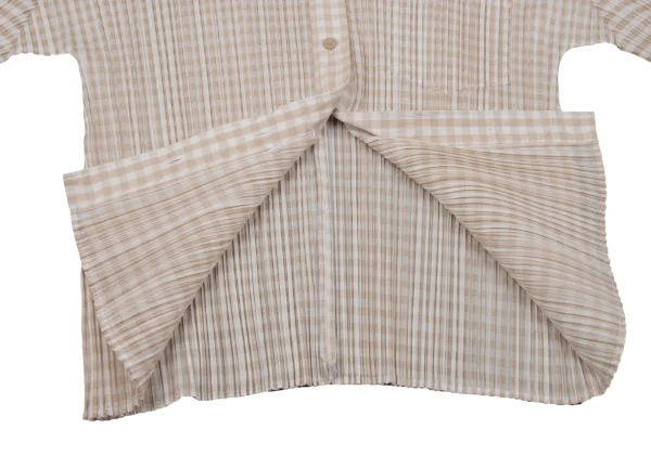 PLEATS PLEASE Checker Button-down Shirt K-169754_013