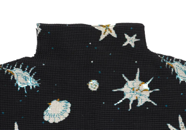 ISSEY MIYAKE me Marine Print Stretch Pleated Turtleneck T Shirt K-169756_004