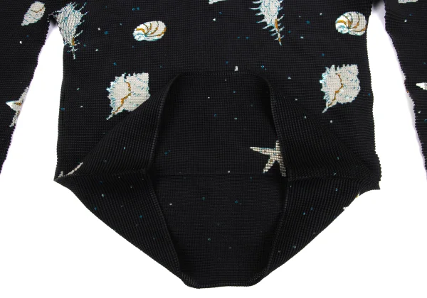 ISSEY MIYAKE me Marine Print Stretch Pleated Turtleneck T Shirt K-169756_009