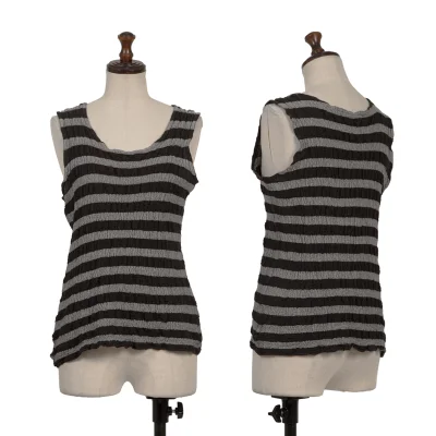 ISSEY MIYAKE me Striped Cauliflower Tank Top