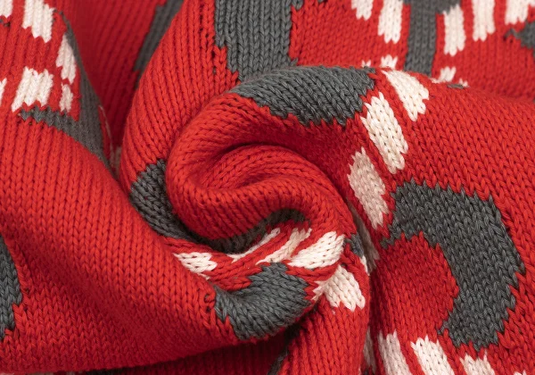 HERMES Cotton Geometric Jacquard V-neck Knit Sweater K-169764_013