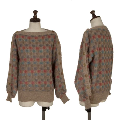 MISSONI Mohair Blended Checker Knit Sweater