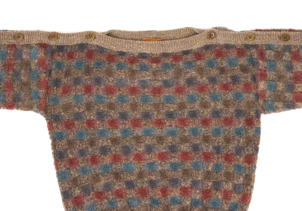 MISSONI Mohair Blended Checker Knit Sweater K-169767_003