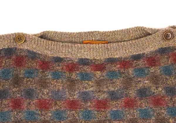 MISSONI Mohair Blended Checker Knit Sweater K-169767_004