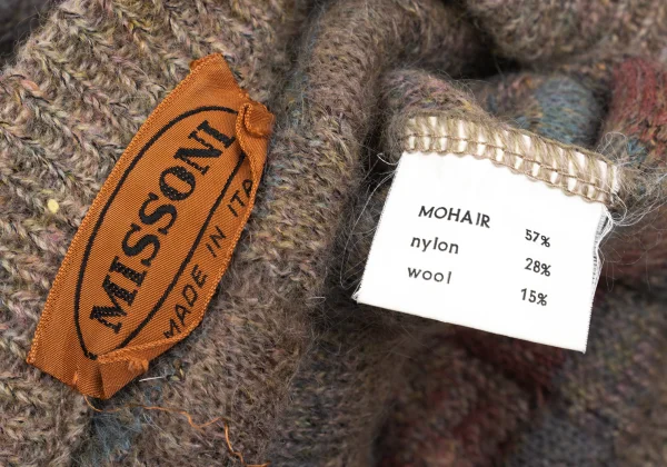 MISSONI Mohair Blended Checker Knit Sweater K-169767_014