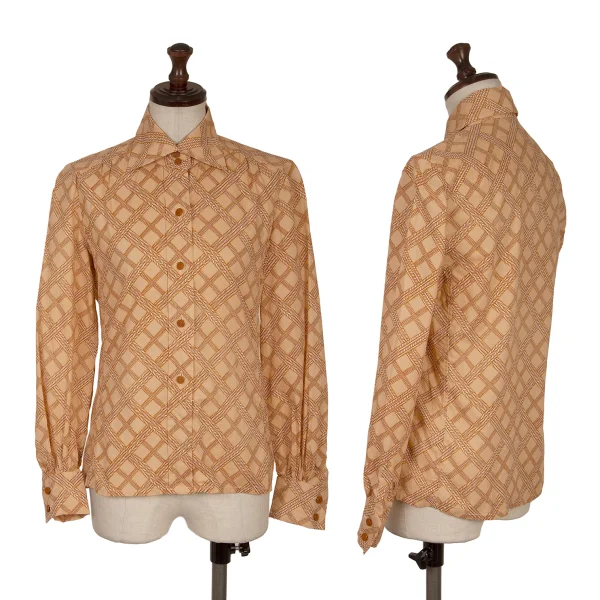 Christian Dior Bias Check Pattern Shirt Beige S-M K-169769_001