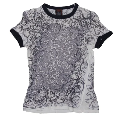 Jean Paul GAULTIER CLASSIQUE Arabesque Print Trim T-shirt